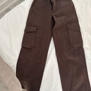 TNA Dark Brown Cargo Pants with Patch Pockets